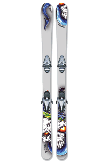 Kunk (green) skis+Tyrolia SL100 bindings